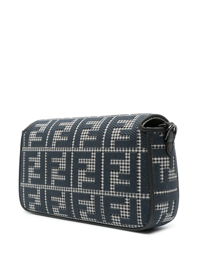 Fendi Houndstooth-pattern Baguette Bag In Nude