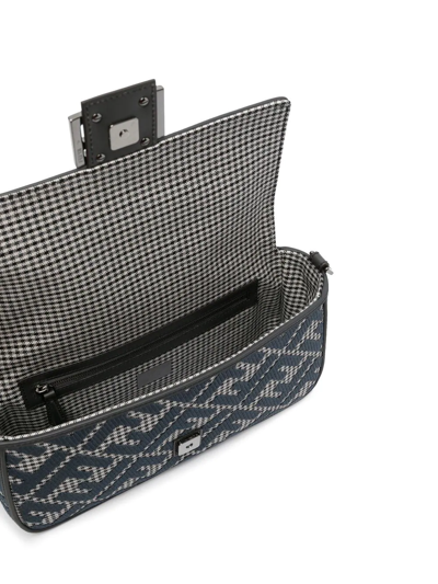 Fendi Houndstooth-pattern Baguette Bag In Nude