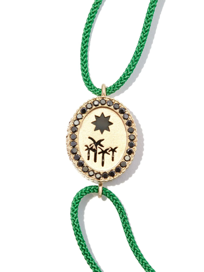 Luis Morais 14k Yellow Gold And Diamond Palm Tree Cord Bracelet In Gold