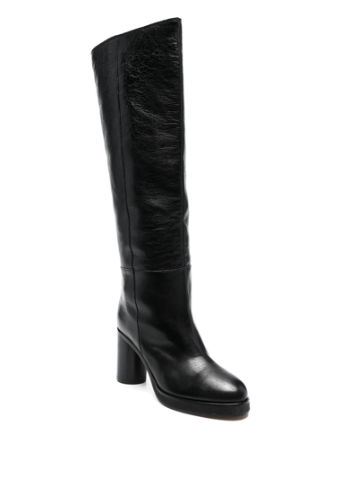 Shop Isabel Marant Leather Knee-high Boots In Schwarz
