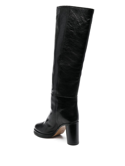Shop Isabel Marant Leather Knee-high Boots In Schwarz