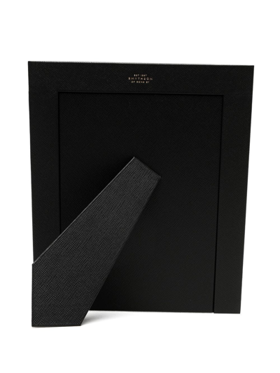 Smythson Leather Photo Frame In Black