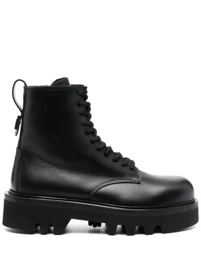 Shop Furla Chelsea Leather Boots In Schwarz