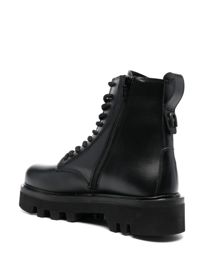 Shop Furla Chelsea Leather Boots In Schwarz