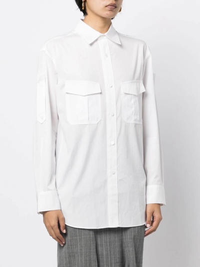 Shop Y's Pocket Cotton Shirt In Weiss