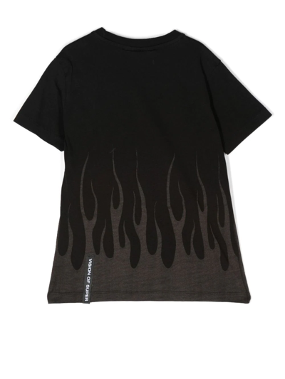 Vision Of Super Flame-print Logo T-shirt In Schwarz