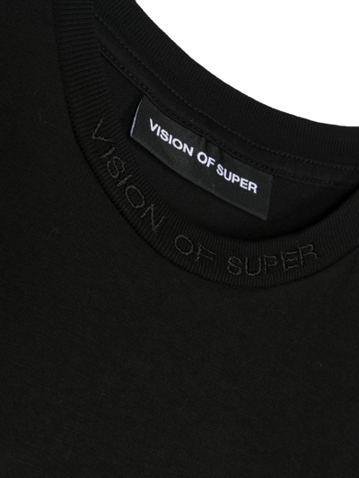 Vision Of Super Flame-print Logo T-shirt In Schwarz
