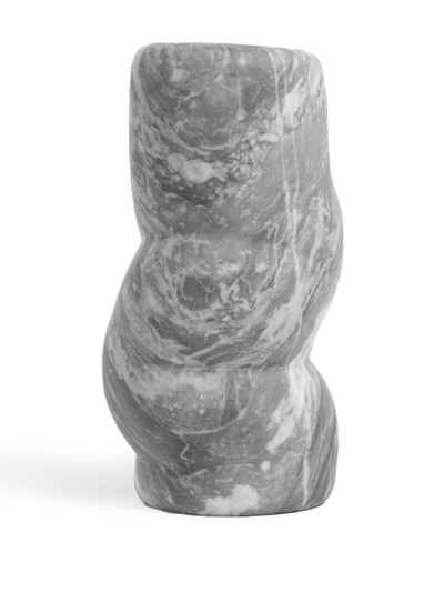 Bloc Studios Fatroll Marble Vase In Grau