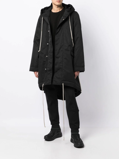 Rick Owens Drkshdw Zip-up Padded Parka In Black