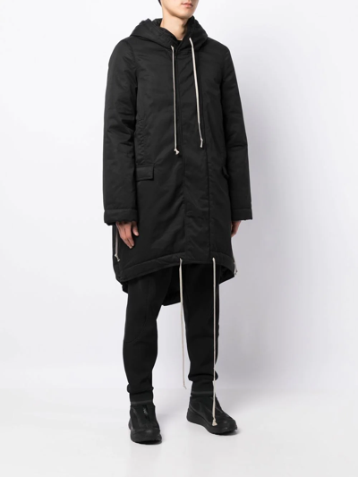Rick Owens Drkshdw Zip-up Padded Parka In Black