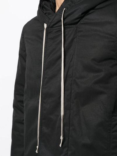 Rick Owens Drkshdw Zip-up Padded Parka In Black