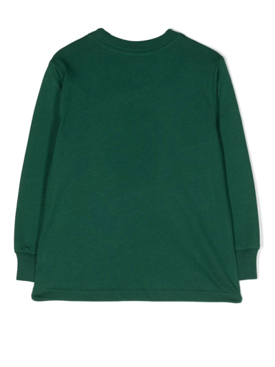 Shop Ralph Lauren Polo Bear Long-sleeve T-shirt In Green