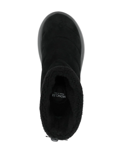 Shop Moncler Hermosa Shearling Snow Boots In Schwarz