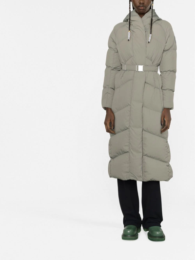 Shop Canada Goose Marlow Belted Puffer Coat In Green