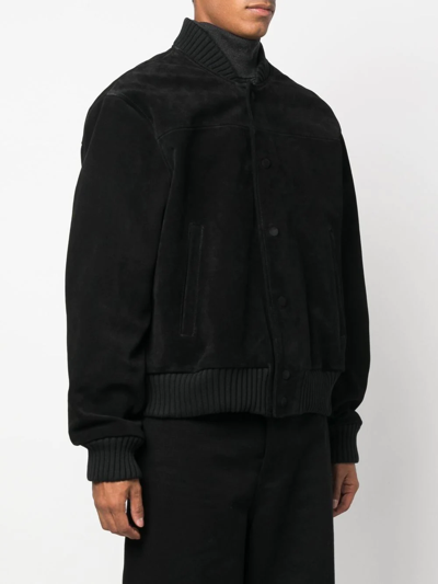 424 Black Paneled Leather Jacket In Schwarz