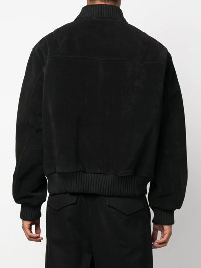 424 Black Paneled Leather Jacket In Schwarz