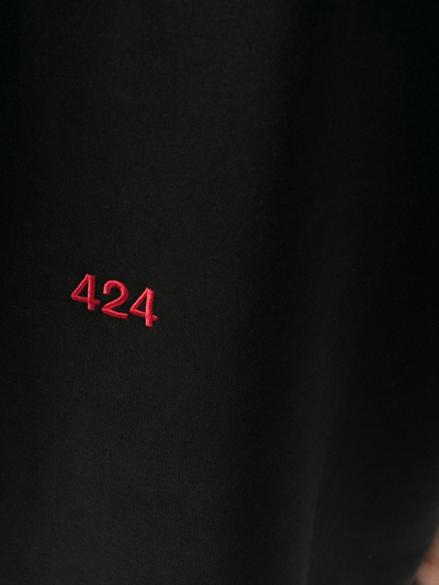 Shop 424 Motif-detail Polo Shirt In Schwarz