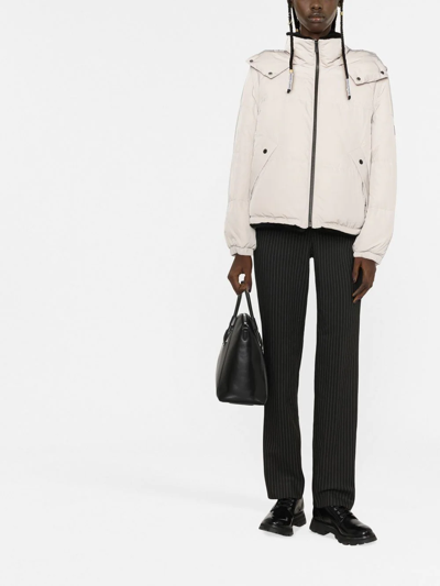 Shop Yves Salomon Hooded Down Puffer Jacket In Neutrals