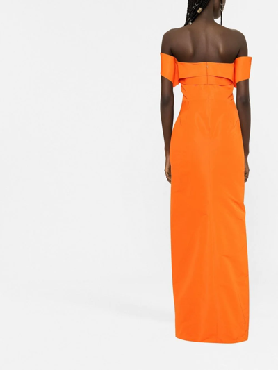 Shop Alexander Mcqueen Strapless Tailored Dress In Orange