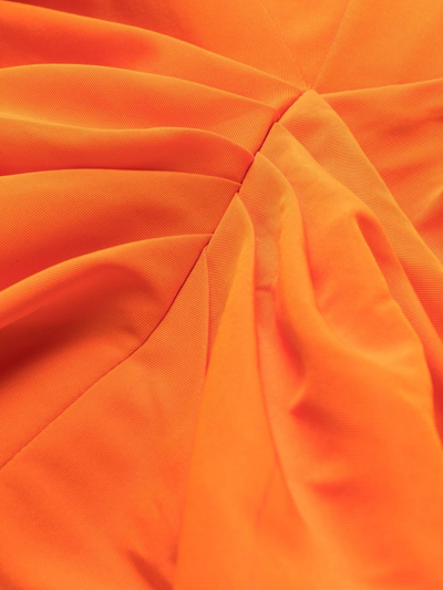 Shop Alexander Mcqueen Strapless Tailored Dress In Orange