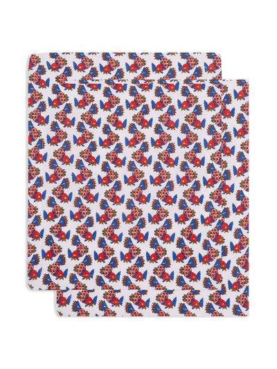 La Doublej All-over Print Tablemat Set In Weiss