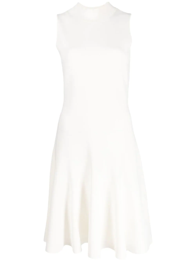 Shop Paule Ka Milano Pleated-skirt Midi Dress In Weiss