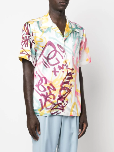 Shop Dolce & Gabbana Grafitti-print Short-sleeve T-shirt In Weiss