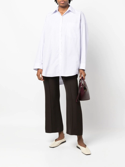 Shop Jil Sander High-waisted Cropped Trousers In Braun