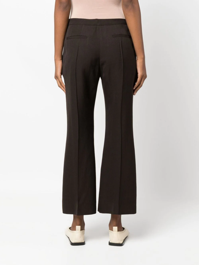 Shop Jil Sander High-waisted Cropped Trousers In Braun