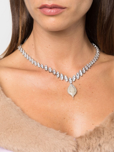 Shop Ottolinger Diamond-dip Embellished Necklace In Silber