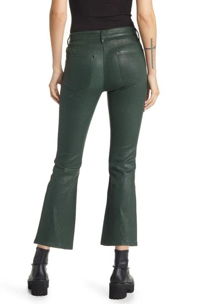 Shop Frame Le Crop Mini Bootcut Leather Jeans In Pine