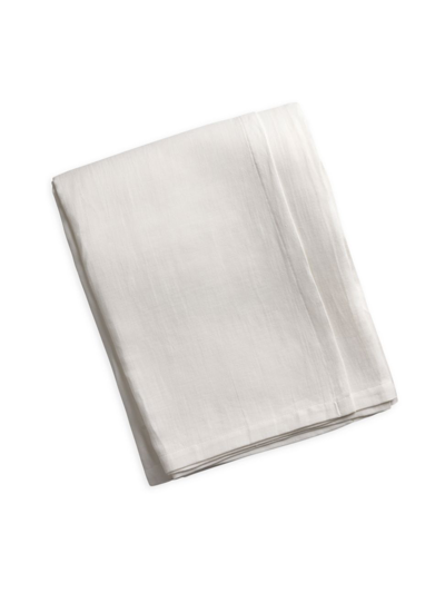 Shop Lili Alessandra Rain Herringbone Cotton-linen Blanket In White