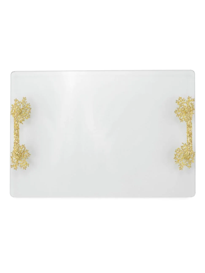Shop Olivia Riegel Nature-inspired Isadora Glass Tray In Gold