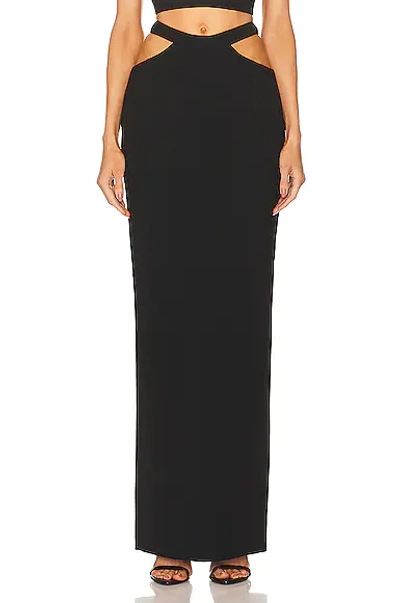 Shop Monot Cut Out Maxi Skirt In Black