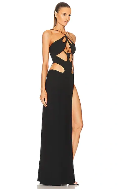 Shop Monot Halter Cut Out Gown In Black