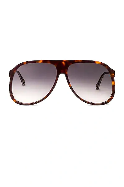 Shop Chloé Dannie Flat Top Sunglasses In Medium Havana