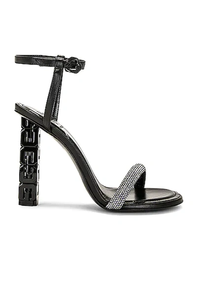 Shop Givenchy G Cube 105 Sandal In Black & Silver