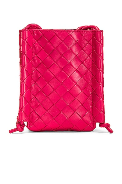 Bottega Veneta Pouch On Strap In Cranberry & Gold