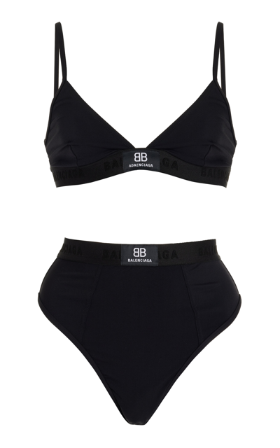 Shop Balenciaga Bb Sporty Bikini In Black