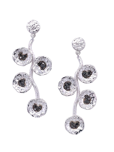 Shop Coomi Women's Serenity Sterling Silver & Black Diamonds Earrings