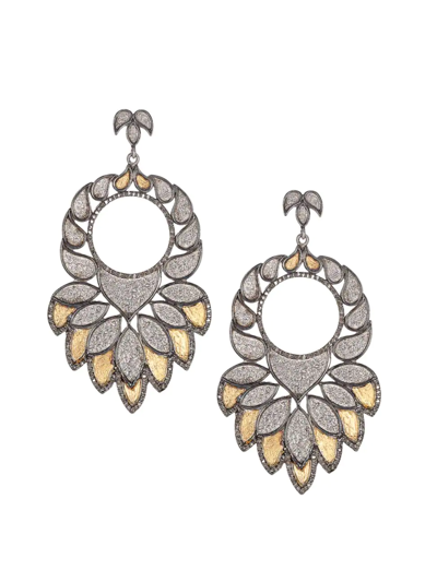 Shop Coomi Silver Women's Vitality Sterling Silver, 20k Yellow Gold, & Diamond Drop Earrings