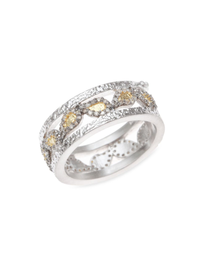 Shop Coomi Silver Women's Vitality Sterling Silver, 20k Yellow Gold, & Diamond Ring