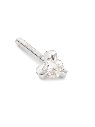 Shop Ginette Ny Women's Maria 18k White Gold & Diamond Mini Stud Earring