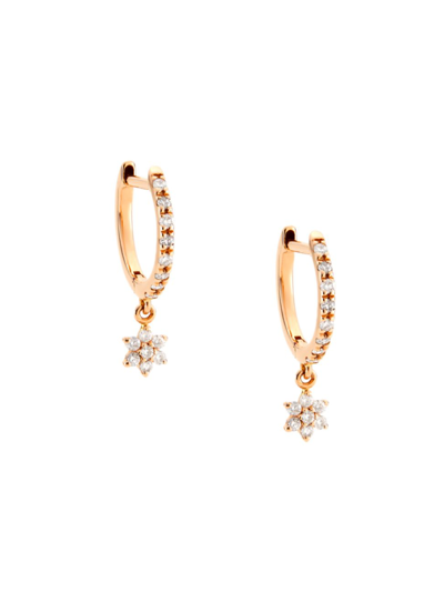 Shop Ginette Ny Women's Be Mine 18k Rose Gold & Diamond Star Drop Earring