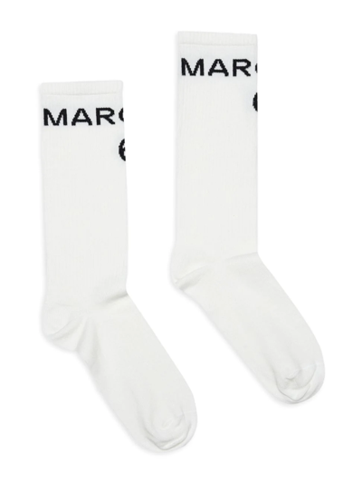 Shop Mm6 Maison Margiela Little Boy's Logo Socks In White