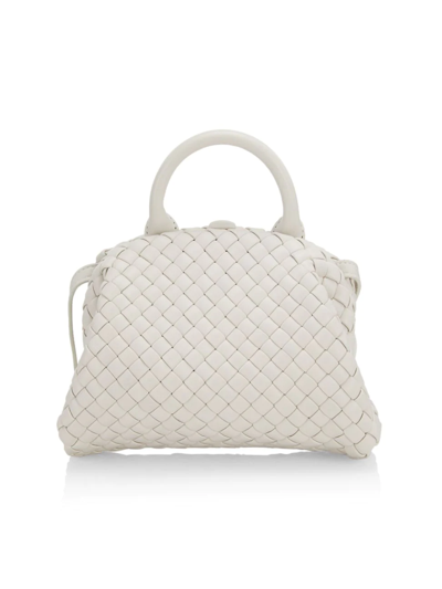 Shop Bottega Veneta Women's Mini Padded Leather Top Handle Bag In Chalk