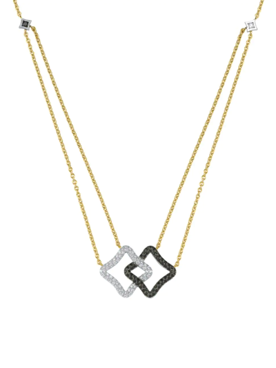 Shop Danielle Marks Women's Duality 18k Yellow Gold & Diamond Double-chain Pendant Necklace