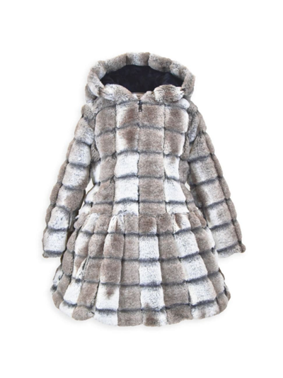 Shop Widgeon Little Girl's & Girl's Hooded Zip Front Coat In Neutral