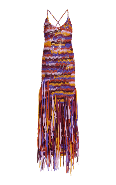 Shop Ulla Johnson Emmalina Crochet Maxi Dress In Purple