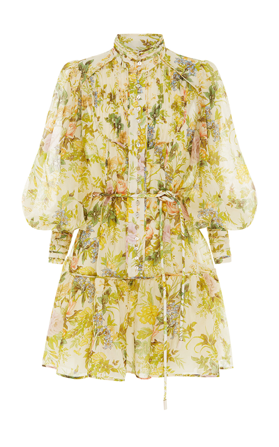 Shop Alãmais Women's Eden Floral Silk-linen Mini Dress